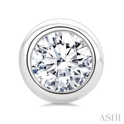 Round Shape Bezel Set Diamond Stud Earrings