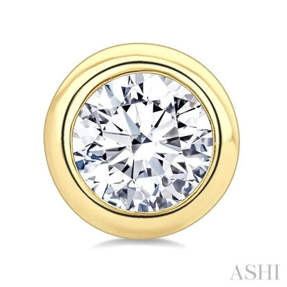 Round Shape Bezel Set Diamond Stud Earrings