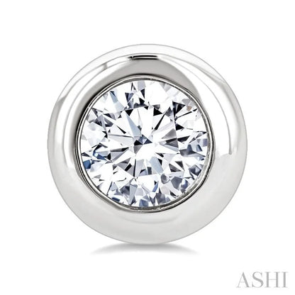 Round Shape Bezel Set Diamond Stud Earrings
