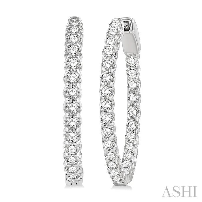 Inside-Out Diamond Round Hoop Earrings