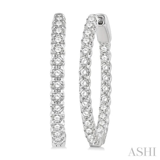 Inside-Out Diamond Round Hoop Earrings