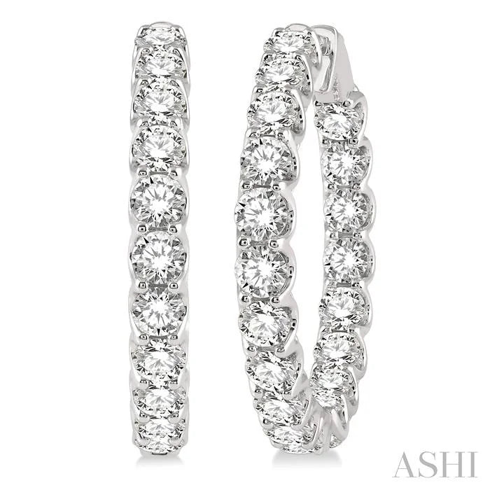 Inside-Out Diamond Round Hoop Earrings