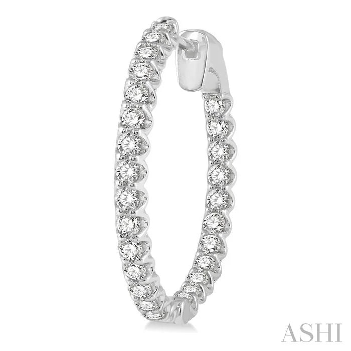Inside-Out Diamond Round Hoop Earrings