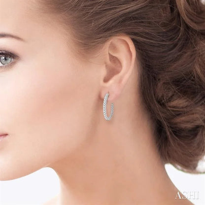 Inside-Out Diamond Round Hoop Earrings