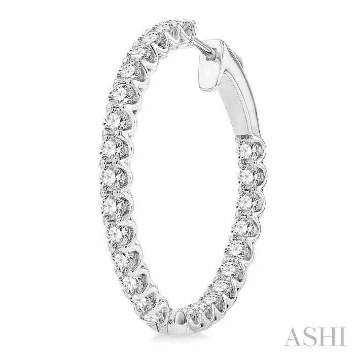 Inside-Out Diamond Round Hoop Earrings