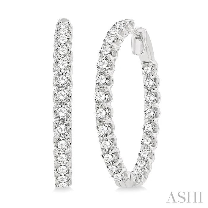 Inside-Out Diamond Round Hoop Earrings