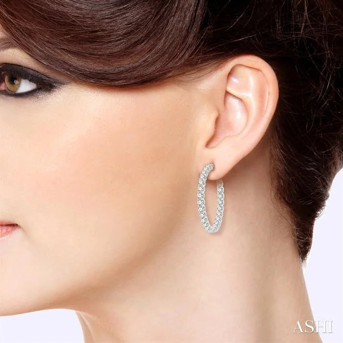 Inside-Out Diamond Round Hoop Earrings
