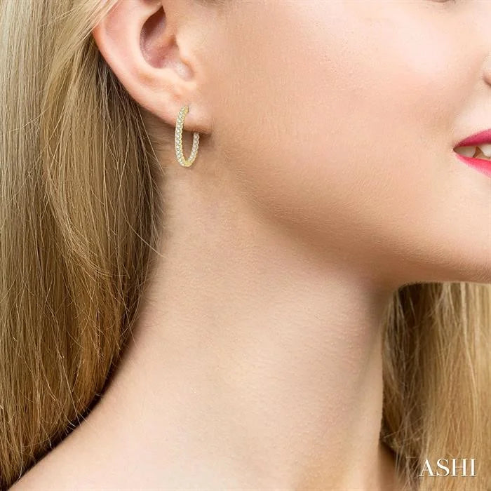 Inside-Out Diamond Round Hoop Earrings