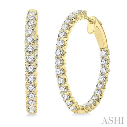 Inside-Out Diamond Round Hoop Earrings