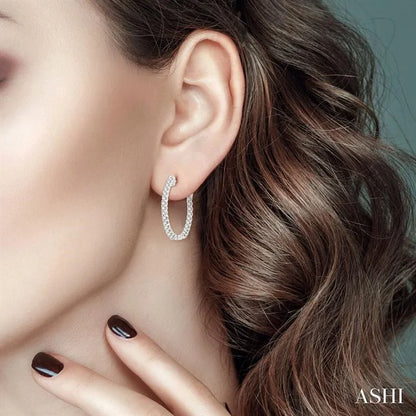 Inside-Out Diamond Round Hoop Earrings