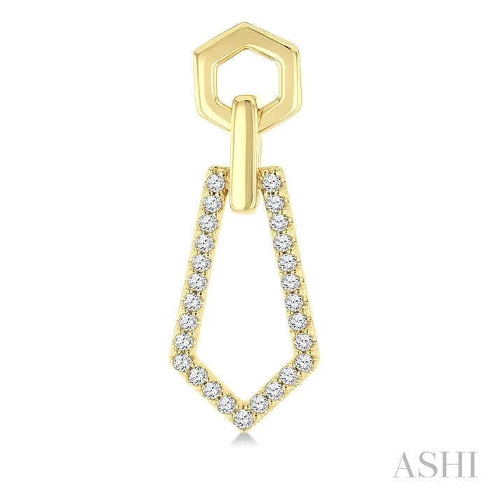Hexagon Shape Interlock Diamond Fashion Earrings