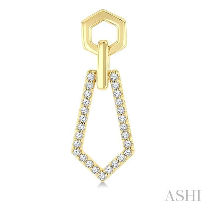 Hexagon Shape Interlock Diamond Fashion Earrings