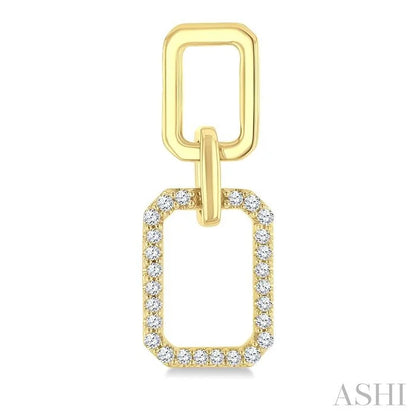 Rectangular Shape Interlock Diamond Fashion Earrings