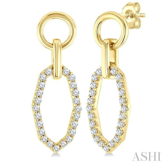 Geometric Shape Interlock Diamond Fashion Earrings