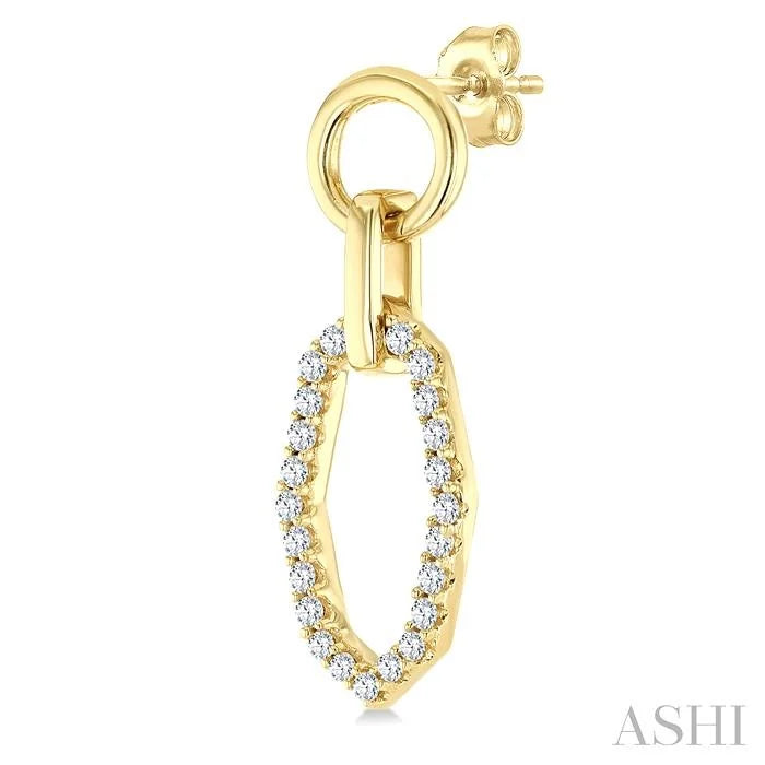 Geometric Shape Interlock Diamond Fashion Earrings