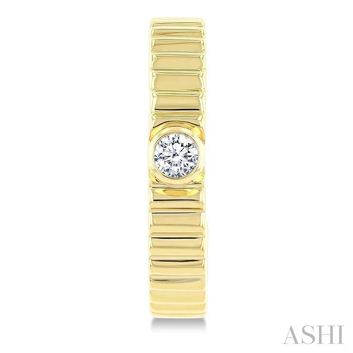 Pirouette Bezel Set Diamond Fashion Half Hoop Earrings