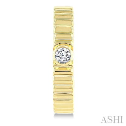 Pirouette Bezel Set Diamond Fashion Half Hoop Earrings