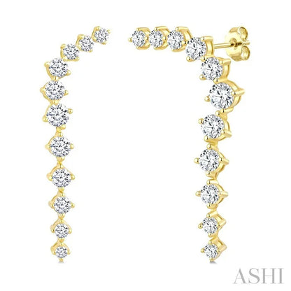 Asymmetrical Diamond Fashion Earrings