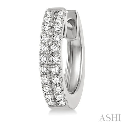 Two Row Petite Diamond Huggie Fashion Earrings