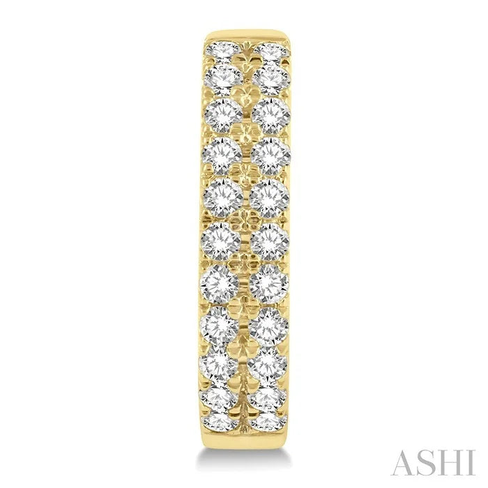 Two Row Petite Diamond Huggie Fashion Earrings