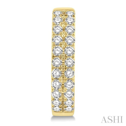 Two Row Petite Diamond Huggie Fashion Earrings