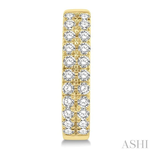 Two Row Petite Diamond Huggie Fashion Earrings