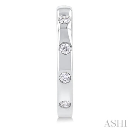 Flush Bezel Set Diamond Fashion Hoop Earrings