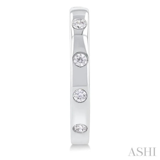 Flush Bezel Set Diamond Fashion Hoop Earrings
