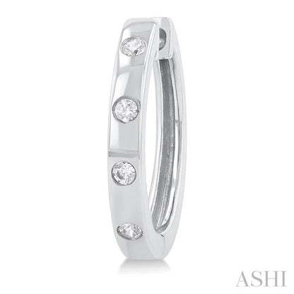 Flush Bezel Set Diamond Fashion Hoop Earrings