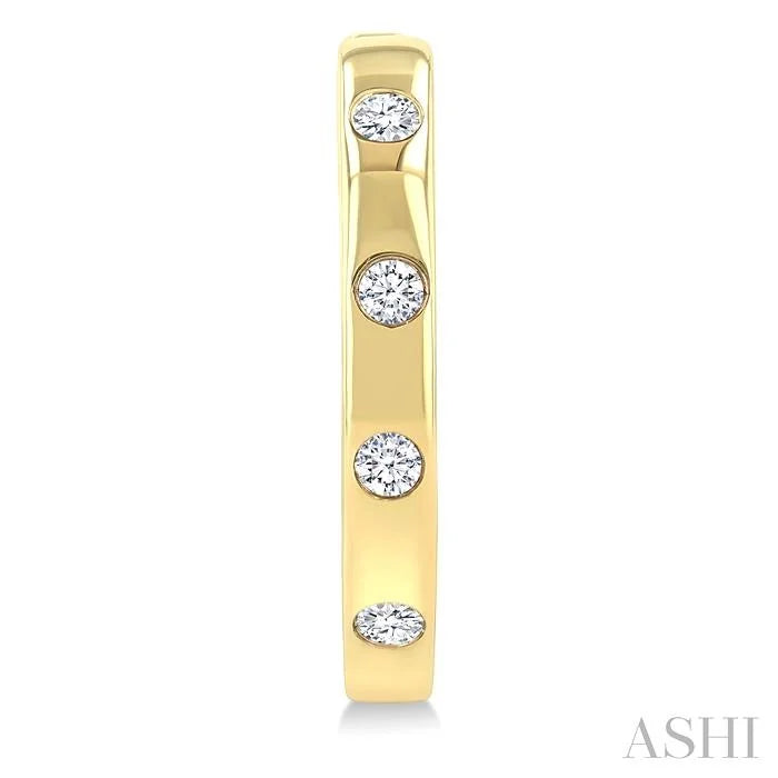 Flush Bezel Set Diamond Fashion Hoop Earrings