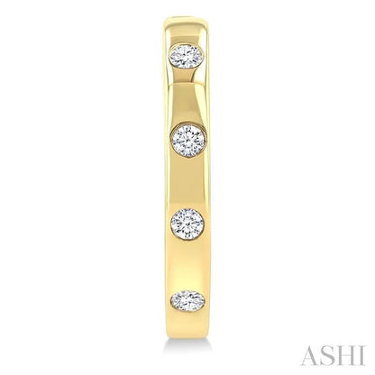 Flush Bezel Set Diamond Fashion Hoop Earrings