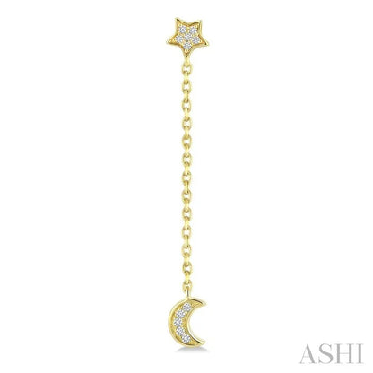 Star & Moon Diamond Fashion Chain Earrings
