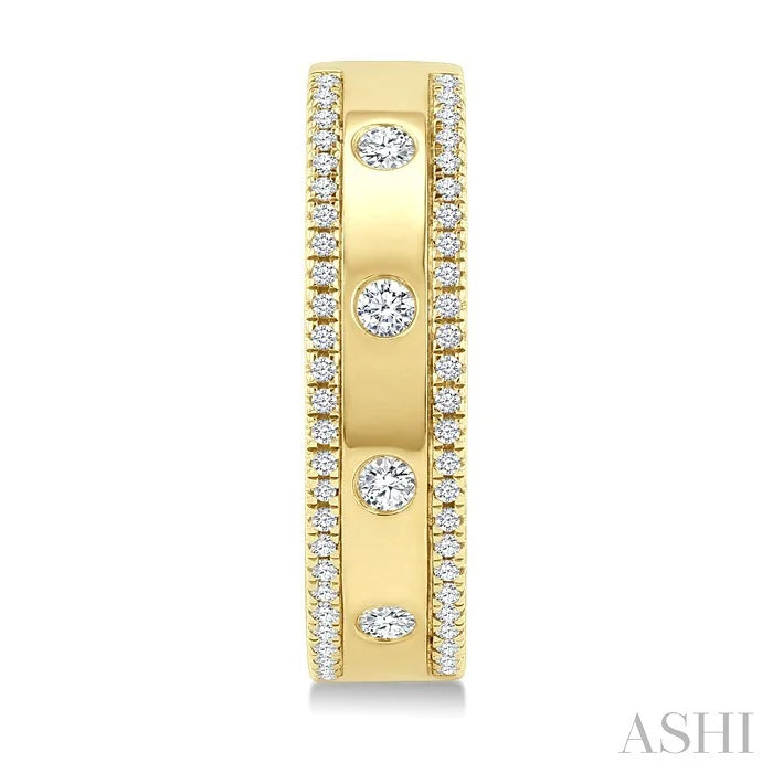 Flush Set Diamond Fashion Hoop Earrings