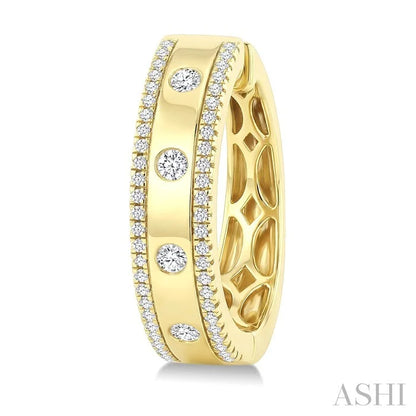 Flush Set Diamond Fashion Hoop Earrings