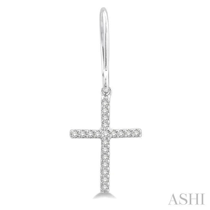 Cross Petite Diamond Fashion Earrings