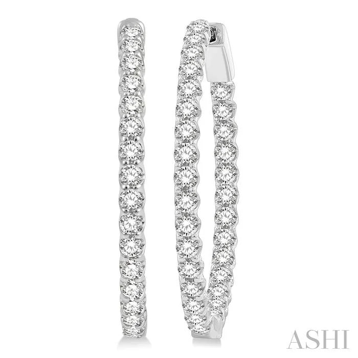 Inside-Out Diamond Oval Hoop Earrings