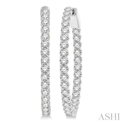 Inside-Out Diamond Oval Hoop Earrings