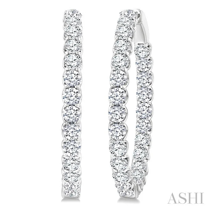 Inside-Out Diamond Oval Hoop Earrings