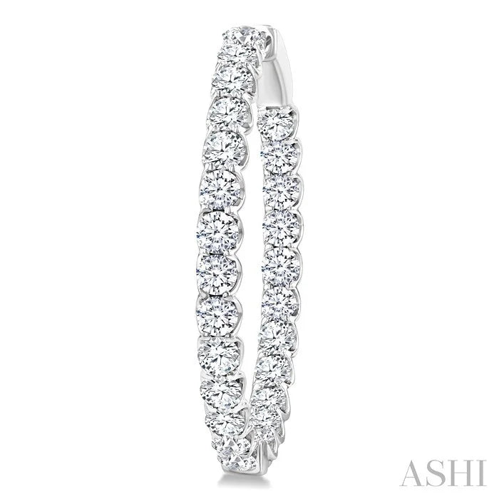 Inside-Out Diamond Oval Hoop Earrings