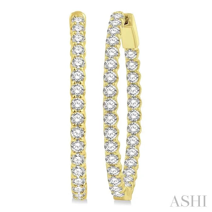 Inside-Out Diamond Oval Hoop Earrings