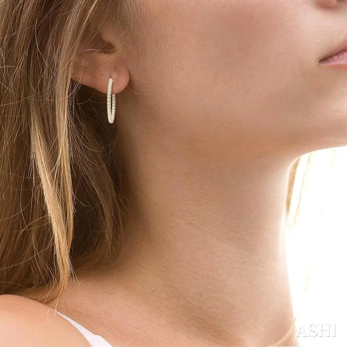 Inside-Out Diamond Oval Hoop Earrings