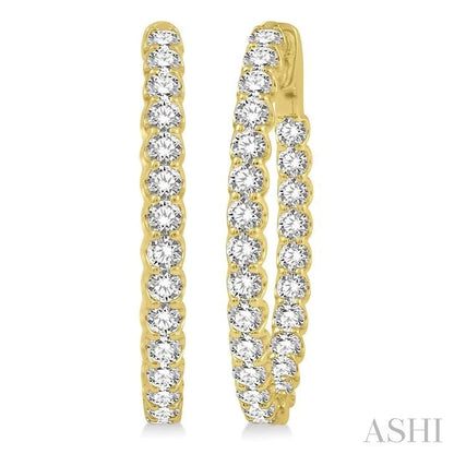 Inside-Out Diamond Oval Hoop Earrings