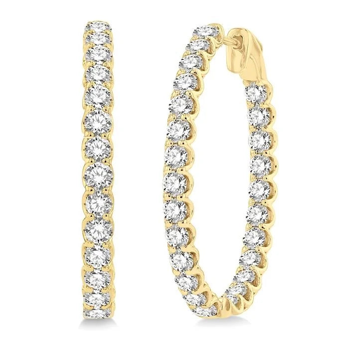 Inside-Out Diamond Oval Hoop Earrings