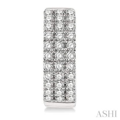 Three Row Petite Diamond Huggie Fashion Earrings