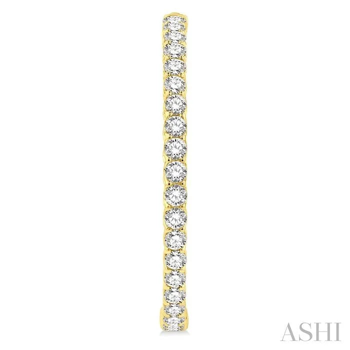 1 3/4-Inch Round Inside-Out Diamond Hoop Earrings