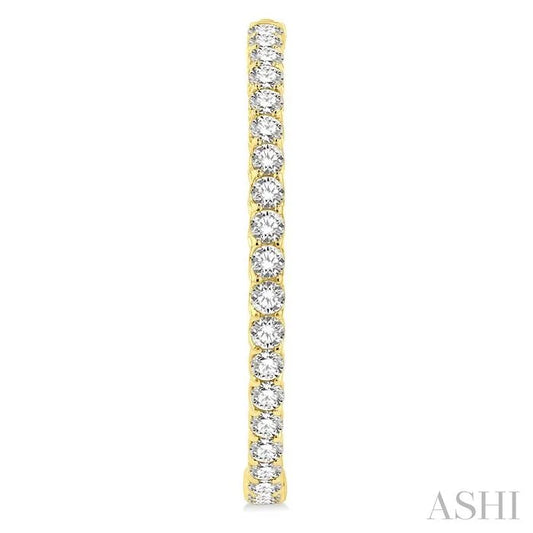 1 3/4-Inch Round Inside-Out Diamond Hoop Earrings