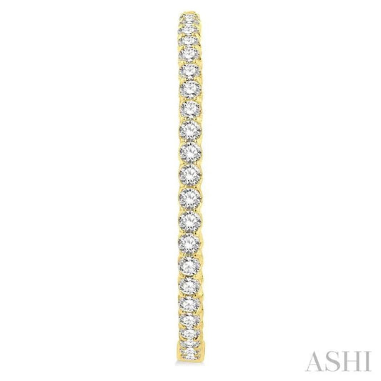 1 3/4-Inch Round Inside-Out Diamond Hoop Earrings