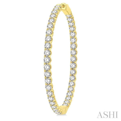 1 3/4-Inch Round Inside-Out Diamond Hoop Earrings