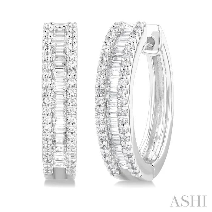 Baguette Diamond Hoop Earrings