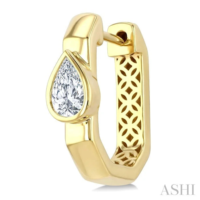 Pear Shape Diamond Fashion Hoop Earrings